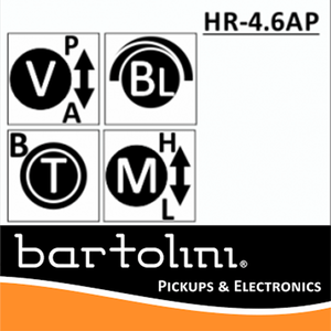 Bartolini  NTMB+F HR-4.6J APJ/918 3 Band EQ, 4 Pots Jazz Layout