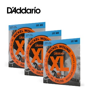[3팩 패키지] Daddario - XL Nickel Regular Light / 일렉기타 스트링 010-046 3세트 (EXL110)